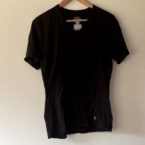 Polo by Ralph Lauren Black Short Sleeve v neck Tee sz M